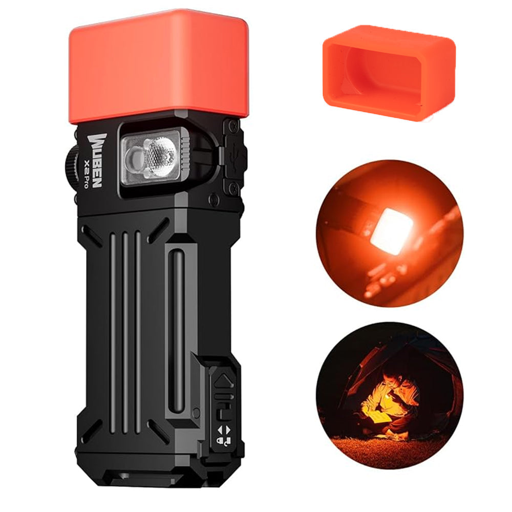 WUBEN X2 Pro 【UV version 】赤いディフューザー付き wuben X2 Pro 1500 Lumens Flashlight （Optional RGB or UV side light）